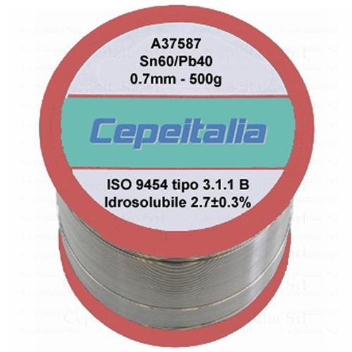 Filo Sn60/Pb40 - 0.7mm - 500g - Idrosolubile , Cepeitalia